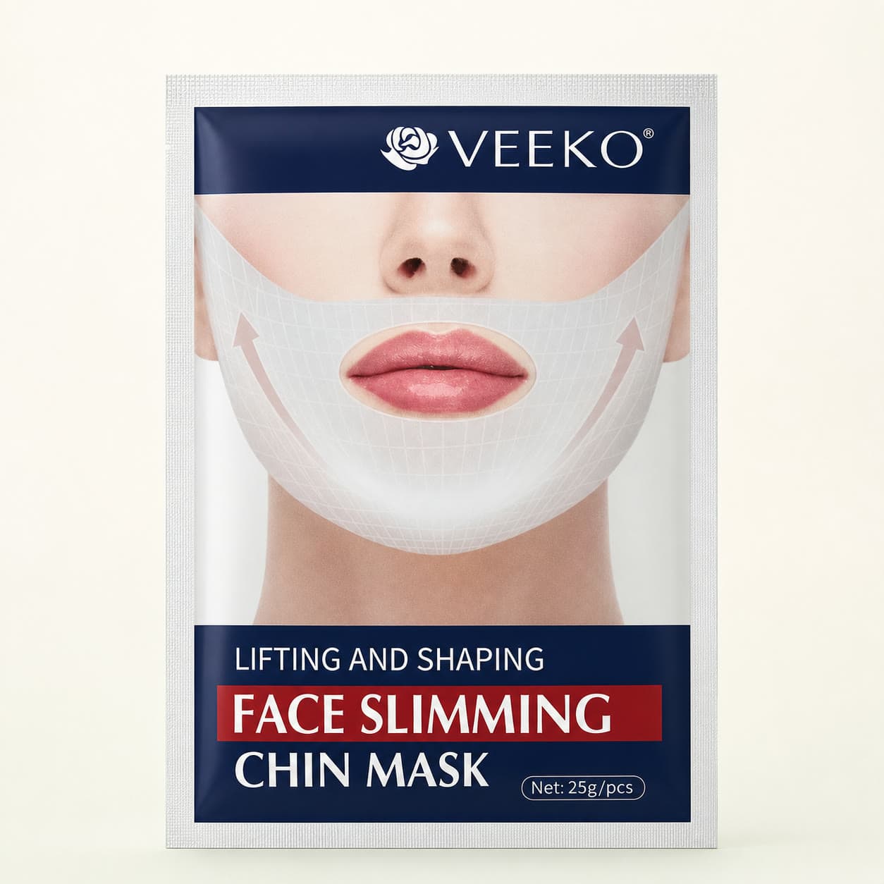 VEEKO Lifting and Shaping Face Slimming Chin Mask ມາສ໌ເຈວບໍລິເວນຄາງ VEEKO ຂະໜາດ 25 ກຣາມ/ຊິ້ນ · ຊ່ວຍເຕີມຄວາມຊຸ່ມຊື່ນ ແລະ ຊ່ວຍໃຫ້ຜິວບໍລິເວນແກ້ມ ແລະ ຄາງເບິ່ງກະຊັບ ຕາມທີ່ລະບຸເທິງຊອງ · ໃຊ້ຫຼັງລ້າງໜ້າ ແລະ ໂທເນີ ວາງຕາມແນວຄາງ ກ່ຽວໄວ້ທີ່ຫູ ປະມານ 30 ນາທີ · ໃຊ້ 2-3 ຄັ້ງຕໍ່ອາທິດ · Art.No.MT18 · ຜະລິດທີ່ປະເທດຈີນ ໂດຍ Guangzhou Mengting Biotechnology Co., Ltd.