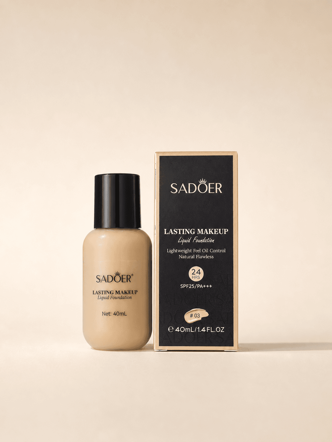 SADOER Lasting Makeup Liquid Foundation ຮອງພື້ນແບບນ້ຳ ສຳລັບແຕ່ງໜ້າ